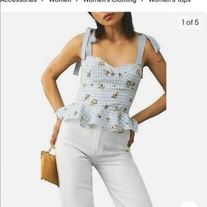 Reformation floral linen top. Never worn